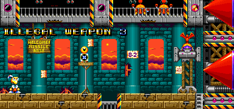 Thumbnail for a map of Scene 8-2: Illegal Weapon 3 for the Genesis game Dynamite Headdy.