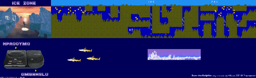 Thumbnail for a map of Ice Zone Sonar for the Genesis game Ecco The Dolphin.