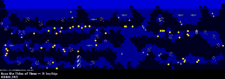 Thumbnail for a map of Deep Ridge Sonar for the Genesis game Ecco: The Tides Of Time.