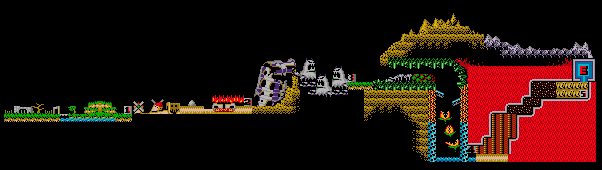 Thumbnail for a map of World (In-Game Map) for the Genesis game Ghouls 'N Ghosts.