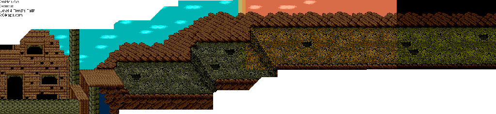 Thumbnail for a map of Level 4: Fiend's Path for the Genesis game Golden Axe.