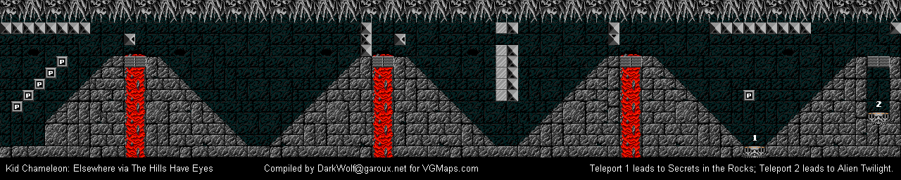 Thumbnail for a map of Elsewhere Via Hills Have Eyes for the Genesis game Kid Chameleon.