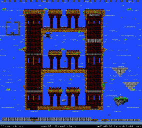 Thumbnail for a map of Sky Fortress for the Genesis game Kid Chameleon.