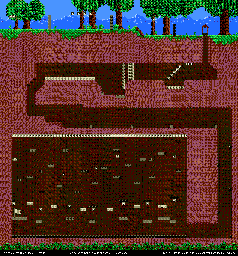Thumbnail for a map of Whispering Woods I for the Genesis game Kid Chameleon.