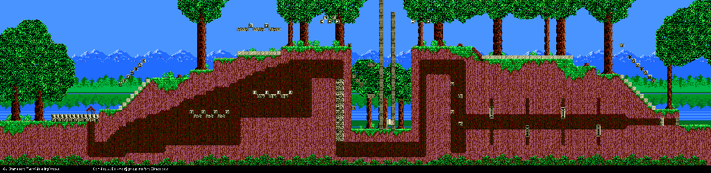 Thumbnail for a map of Whispering Woods II for the Genesis game Kid Chameleon.