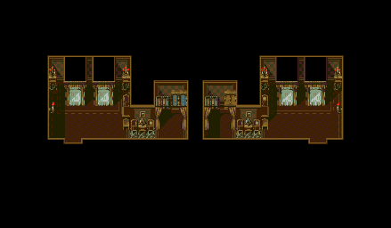 Thumbnail for a map of Ghost Manor Manor 2F Room 1A / 1B for the Genesis game Lunar: Eternal Blue.