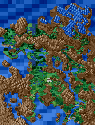 Thumbnail for a map of Katarina Zone East Overworld (Unmarked) (Animated) for the Genesis game Lunar: Eternal Blue.