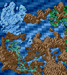 Thumbnail for a map of Katarina Zone West Overworld (Postgame) (Unmarked) for the Genesis game Lunar: Eternal Blue.