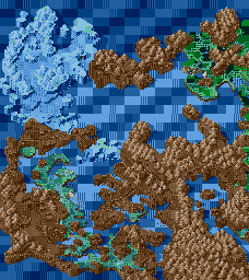 Thumbnail for a map of Katarina Zone West Overworld (Unmarked) (Animated) for the Genesis game Lunar: Eternal Blue.
