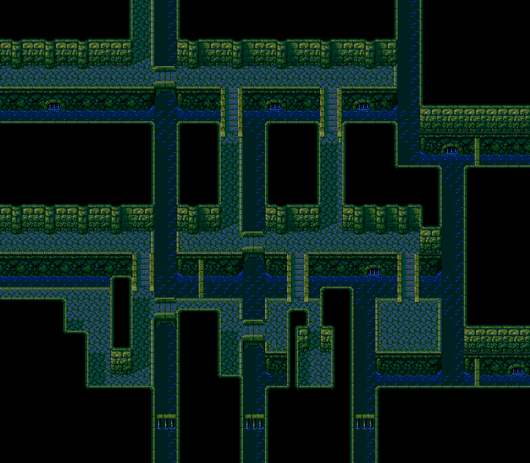 Thumbnail for a map of Meribian Sewers 4 (Animated) for the Genesis game Lunar: Eternal Blue.
