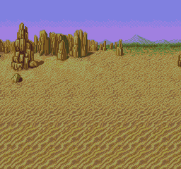 Thumbnail for a map of Salyan Desert Battle Background (East) 3 for the Genesis game Lunar: Eternal Blue.