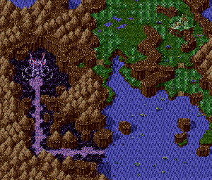 Thumbnail for a map of Zophar's Domain Overworld (Unmarked) (Animated) for the Genesis game Lunar: Eternal Blue.