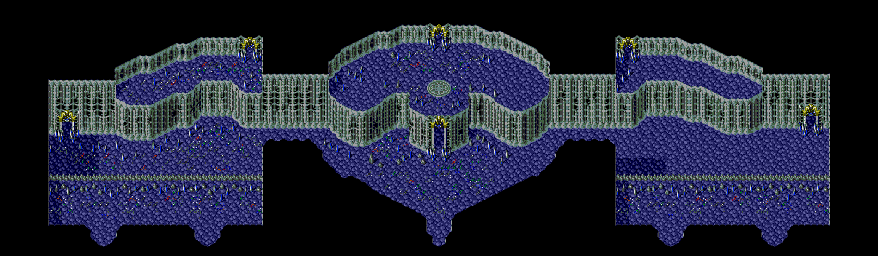 Thumbnail for a map of Zophar's Keep Gallery (After Bridge Collapse) for the Genesis game Lunar: Eternal Blue.