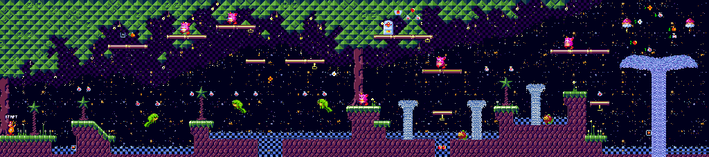 Thumbnail for a map of Stage 1: Magical Forest 4 for the Genesis game McDonald's Treasureland Adventure.