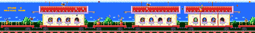 Thumbnail for a map of Stage 2: Magical Town 1 for the Genesis game McDonald's Treasureland Adventure.