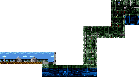 Thumbnail for a map of Mega Man III Wily's Castle - Level 1 for the Genesis game Mega Man: The Wily Wars.