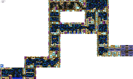 Thumbnail for a map of Wily Tower - Level 3 for the Genesis game Mega Man: The Wily Wars.