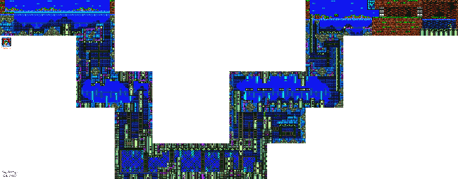 Thumbnail for a map of Wily Tower Mega Water-S for the Genesis game Mega Man: The Wily Wars.