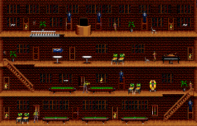 Thumbnail for a map of Round 1: Club 30 Area 3 for the Genesis game Michael Jackson's Moonwalker.