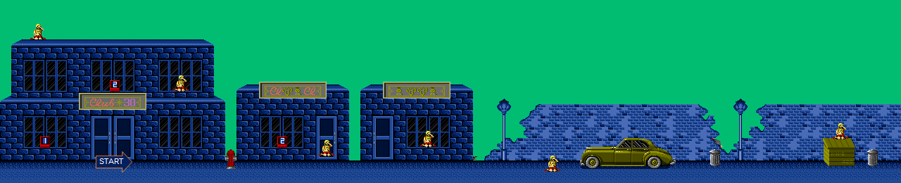Thumbnail for a map of Round 2: Street Area 1 for the Genesis game Michael Jackson's Moonwalker.