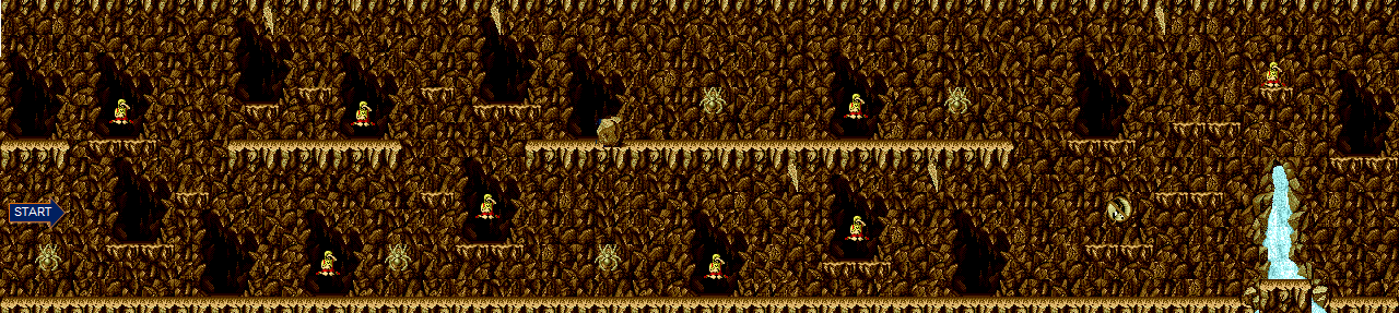 Thumbnail for a map of Round 4: Cavern Area 1 for the Genesis game Michael Jackson's Moonwalker.