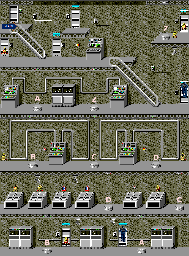 Thumbnail for a map of Round 5: The Enemy Hideout Area 1 for the Genesis game Michael Jackson's Moonwalker.