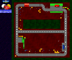 Thumbnail for a map of Turbo Blast for the Genesis game Micro Machines 2: Turbo Tournament.