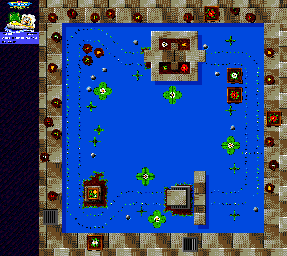 Thumbnail for a map of Water Chase for the Genesis game Micro Machines 2: Turbo Tournament.
