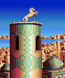 Thumbnail for a map of Level 14 (A) for the Genesis game Prince Of Persia 2.