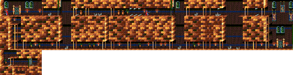 Thumbnail for a map of Level 07 for the Genesis game Prince Of Persia.