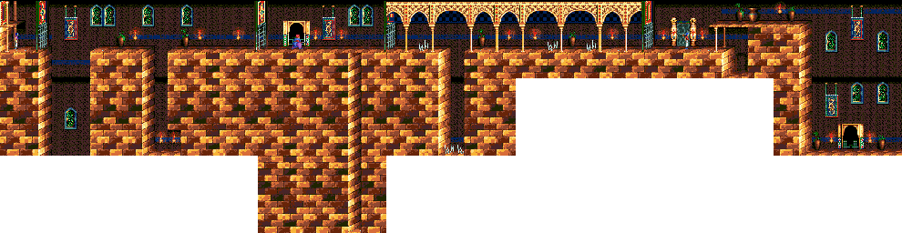 Thumbnail for a map of Level 08 for the Genesis game Prince Of Persia.