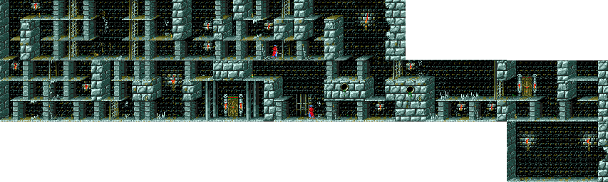 Thumbnail for a map of Level 12 for the Genesis game Prince Of Persia.