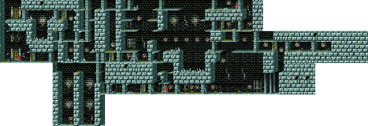 Thumbnail for a map of Level 15 for the Genesis game Prince Of Persia.