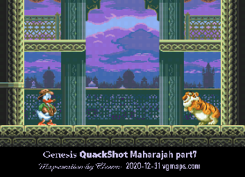 Thumbnail for a map of Maharadjah Part 7 for the Genesis game QuackShot: Starring Donald Duck.
