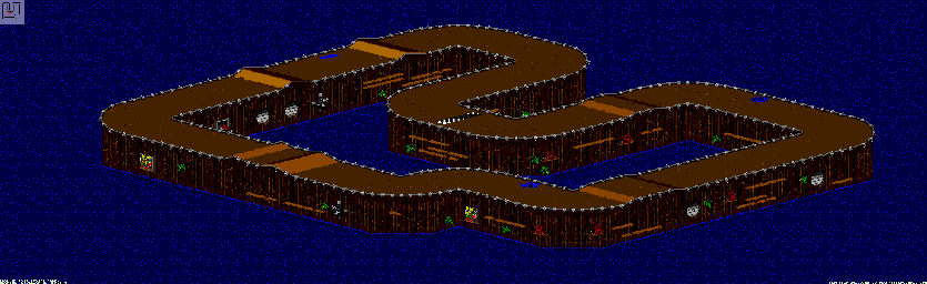 Thumbnail for a map of Bogmire - Division A Track 4 for the Genesis game Rock N' Roll Racing.