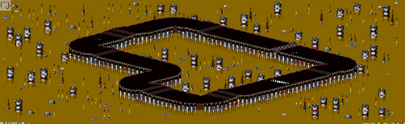 Thumbnail for a map of Chem VI - Division A Track 2 for the Genesis game Rock N' Roll Racing.