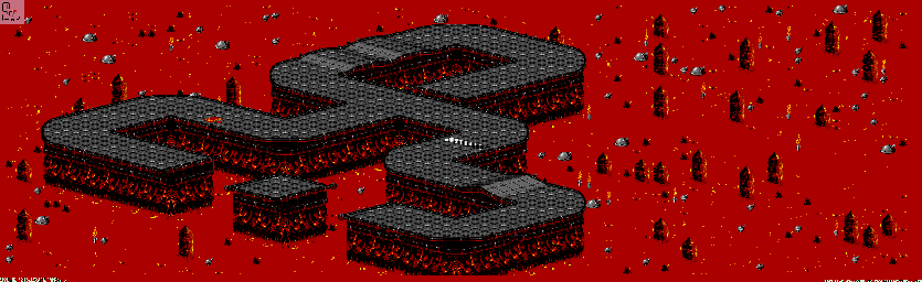 Thumbnail for a map of Inferno - Division A Track 3 for the Genesis game Rock N' Roll Racing.