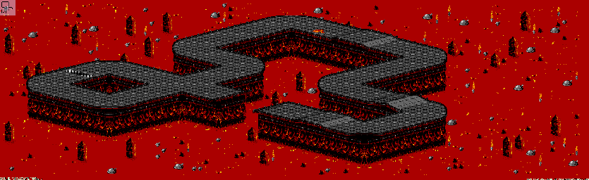 Thumbnail for a map of Inferno - Division A Track 7 for the Genesis game Rock N' Roll Racing.