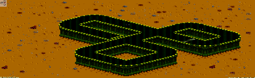 Thumbnail for a map of New Mojave - Division A Track 3 for the Genesis game Rock N' Roll Racing.