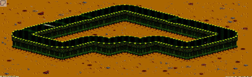 Thumbnail for a map of New Mojave - Division A Track 4 for the Genesis game Rock N' Roll Racing.