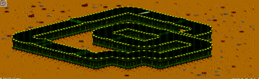Thumbnail for a map of New Mojave - Division A Track 5 for the Genesis game Rock N' Roll Racing.