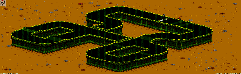 Thumbnail for a map of New Mojave - Division A Track 6 for the Genesis game Rock N' Roll Racing.