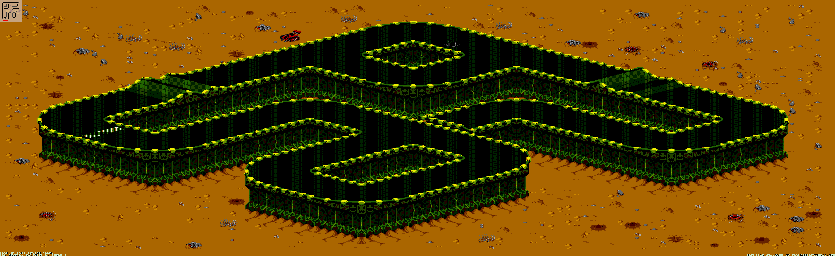 Thumbnail for a map of New Mojave - Division B Track 1 for the Genesis game Rock N' Roll Racing.