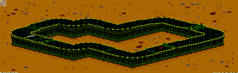 Thumbnail for a map of New Mojave - Division B Track 2 for the Genesis game Rock N' Roll Racing.