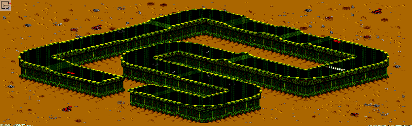 Thumbnail for a map of New Mojave - Division B Track 3 for the Genesis game Rock N' Roll Racing.