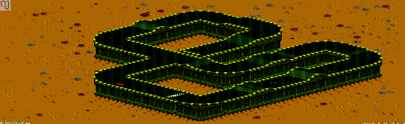 Thumbnail for a map of New Mojave - Division B Track 4 for the Genesis game Rock N' Roll Racing.