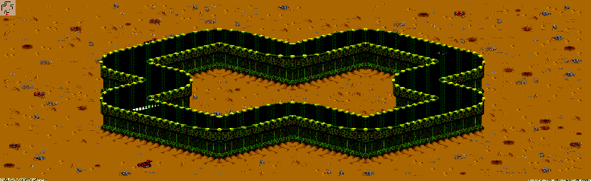 Thumbnail for a map of New Mojave - Division B Track 6 for the Genesis game Rock N' Roll Racing.