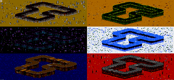 Thumbnail for a map of Vs. Mode Track 10 for the Genesis game Rock N' Roll Racing.