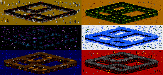 Thumbnail for a map of Vs. Mode Track 18 for the Genesis game Rock N' Roll Racing.