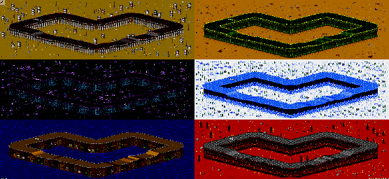 Thumbnail for a map of Vs. Mode Track 2 for the Genesis game Rock N' Roll Racing.